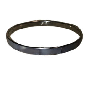 VTG Purple Abalone Inlay Silver Tone Metal Bangle EUC 8”